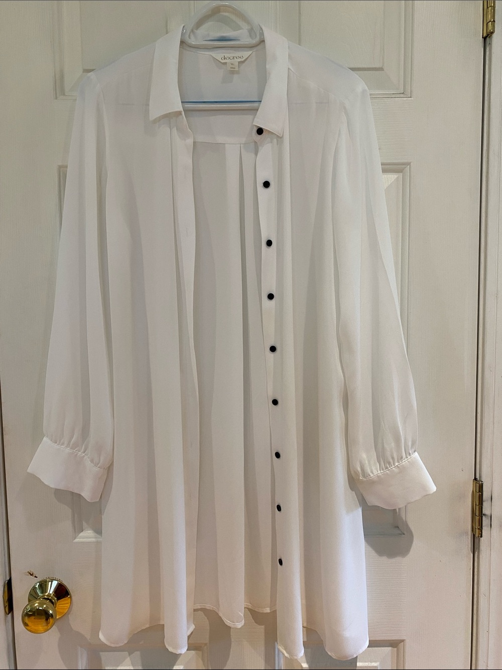 Decree Women's White Semi-Sheer Button-Down Shirt